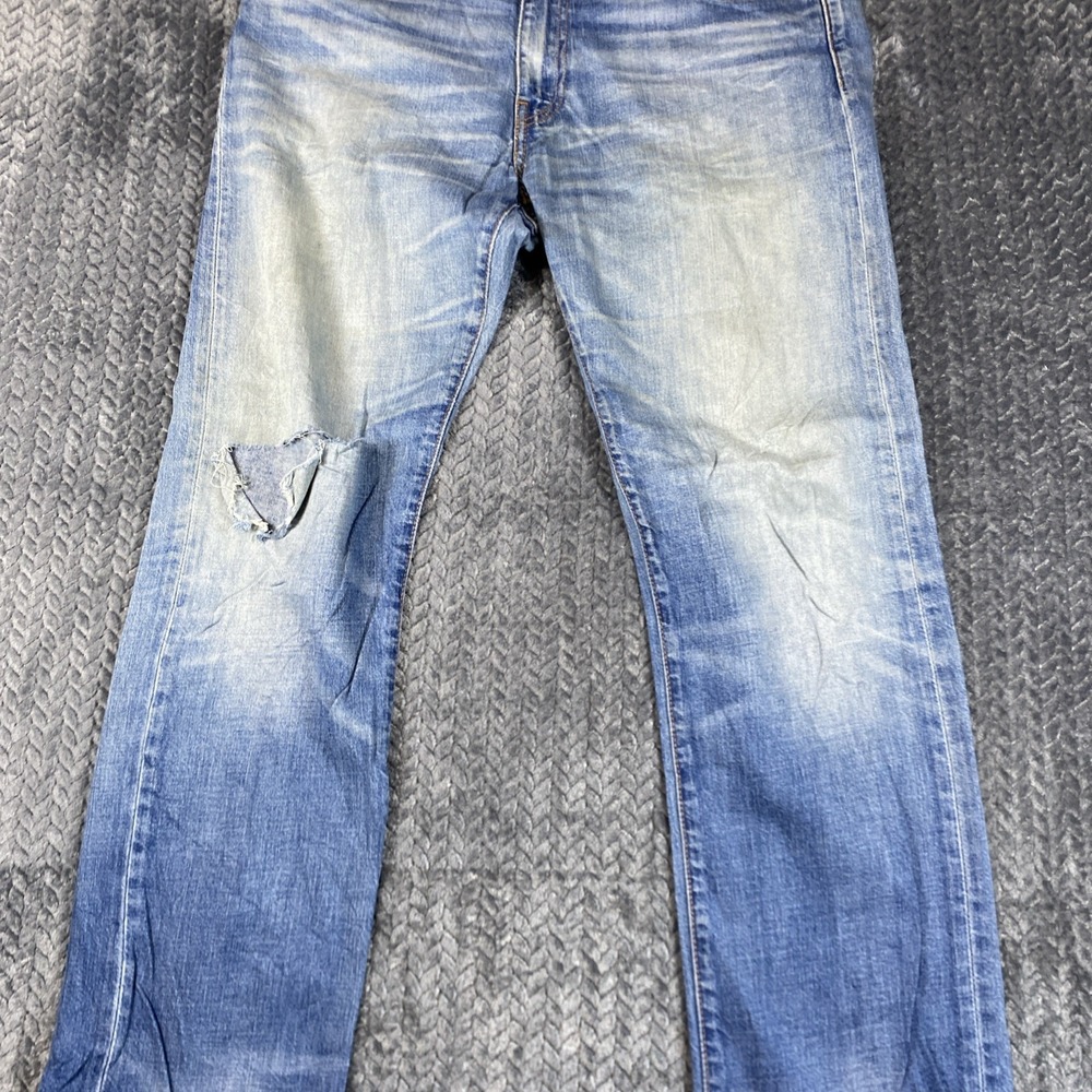 Levis 504 Jeans Adult 34x32 Blue Red Tab Denim Light Wash Straight Trousers Men
